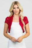 Crochet sequin lace cropped bolero shrug