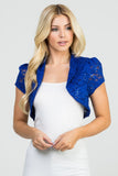 Crochet sequin lace cropped bolero shrug