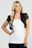 Crochet sequin lace cropped bolero shrug