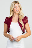 Crochet sequin lace cropped bolero shrug