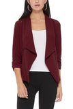Casual, solid, waist length, blazer jacket