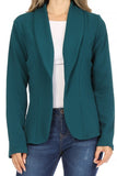 Open front Long sleeves Casual fitted style blazer