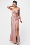 Tara side pleat overlap gown with side opening