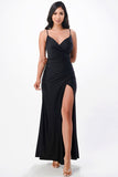 Tara side pleat overlap gown with side opening