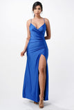 Tara side pleat overlap gown with side opening
