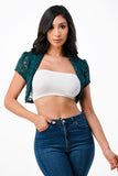 Crochet sequin lace cropped bolero shrug