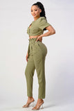 TWO PIECE PANTS SET, BELT INCLUDED