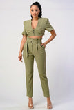 TWO PIECE PANTS SET, BELT INCLUDED