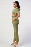 TWO PIECE PANTS SET, BELT INCLUDED
