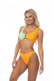 TEXTURED TWO TONE RING ACCENT BIKINI SET