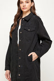 women's Denim Jacket with Distressed