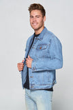 Plus Size Men's Medium and Light Blue Denim Jacket