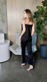 Black Silky 3 Piece Kimono Pajama Sets