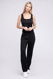 Solid Tank Top & Pants & Cardigan Set