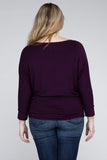 Plus Size Luxe Rayon Boat Neck 3/4 Sleeve Top