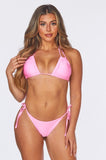 TWO PIECE DOUBLE STRAPS HALTER NECKLINE BIKINI