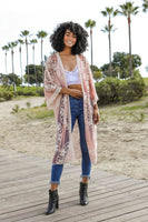 Contrast Mesh Cotton Lace Kimono