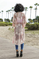 Contrast Mesh Cotton Lace Kimono