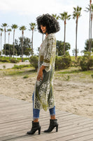 Contrast Mesh Cotton Lace Kimono