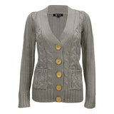 Cable Knitted Cardigan Sweater with Pockets