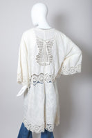 Crochet Open Patch Longline Kimono