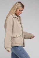 Cozy Sherpa Button-Front Jacket