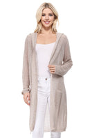 Summer Cool Open Front Hoodie Long Cardigan