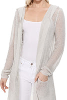 Summer Cool Open Front Hoodie Long Cardigan