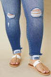 Plus Size High Rise Button Fly Ankle Skinny Jeans