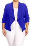 Plus size Solid waist length jacket in a loose fit