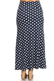 Plus size Polka dot  maxi length skirt