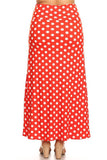 Plus size Polka dot  maxi length skirt