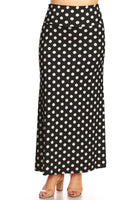 Plus size Polka dot  maxi length skirt