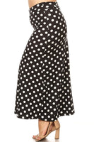 Plus size Polka dot  maxi length skirt