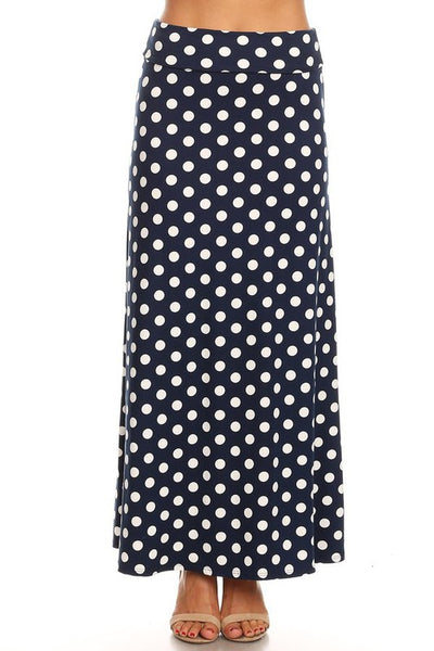 Polka dot maxi length skirt