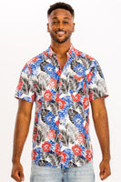 Hawaiian Print Button Down Shirt