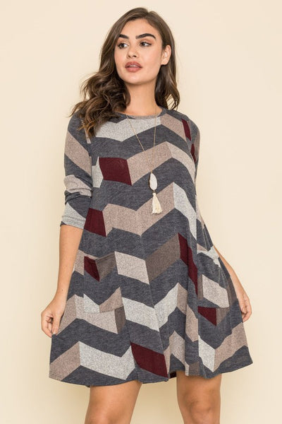 Chevron A-Line Dress