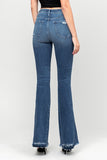 High Rise Distressed Released Hem Flare Jeans