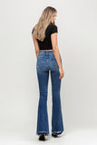 High Rise Distressed Released Hem Flare Jeans