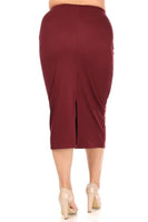 Plus Size Solid midi skirt in a pencil silhouette