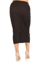 Plus Size Solid midi skirt in a pencil silhouette