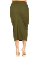 Plus Size Solid midi skirt in a pencil silhouette