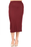 Plus Size Solid midi skirt in a pencil silhouette