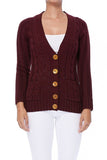 Cable Knitted Cardigan Sweater with Pockets