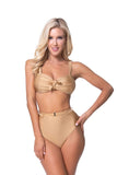 GOLD HIGH WAIST BIKINI SET