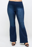 PLUS SIZE MID-RISE BANDED WIDER FLARE JEANS