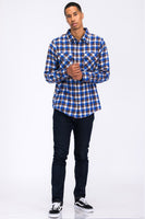 Regular Fit Checker Plaid Flannel Long Sleeve