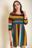 Plus Size Multi Color Mini Dress