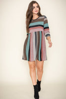 Plus Size Multi Color Mini Dress