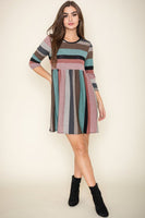 Plus Size Multi Color Mini Dress